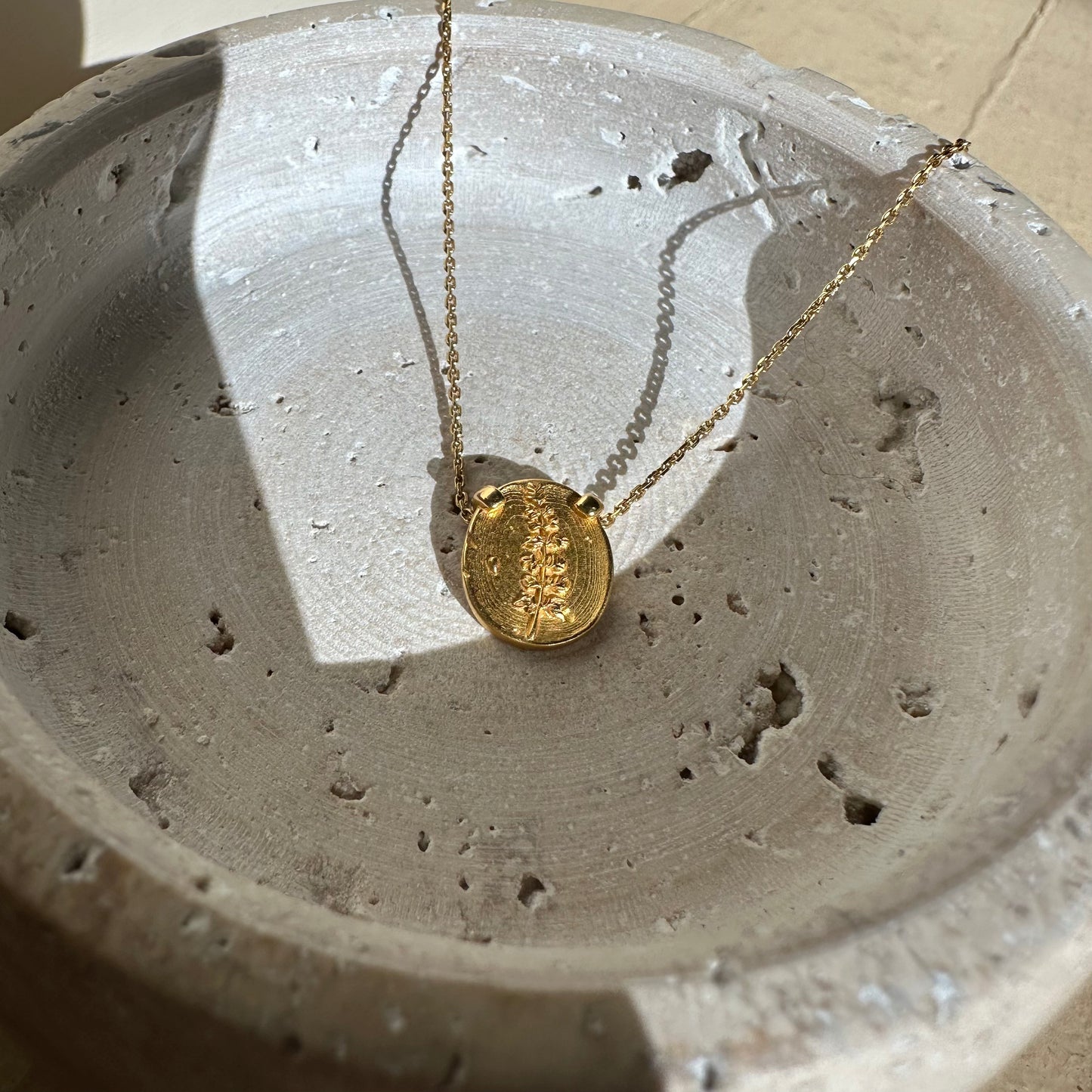 Lupine Coin Pendant - Gold