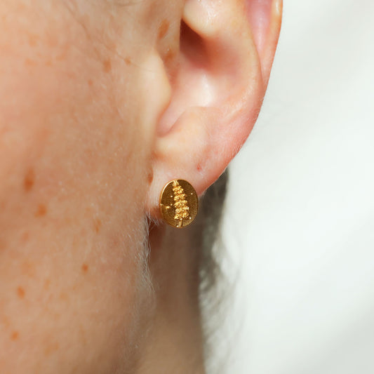 Lupine Coin Earrings - Gold