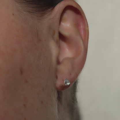 Pear Moonstone Studs