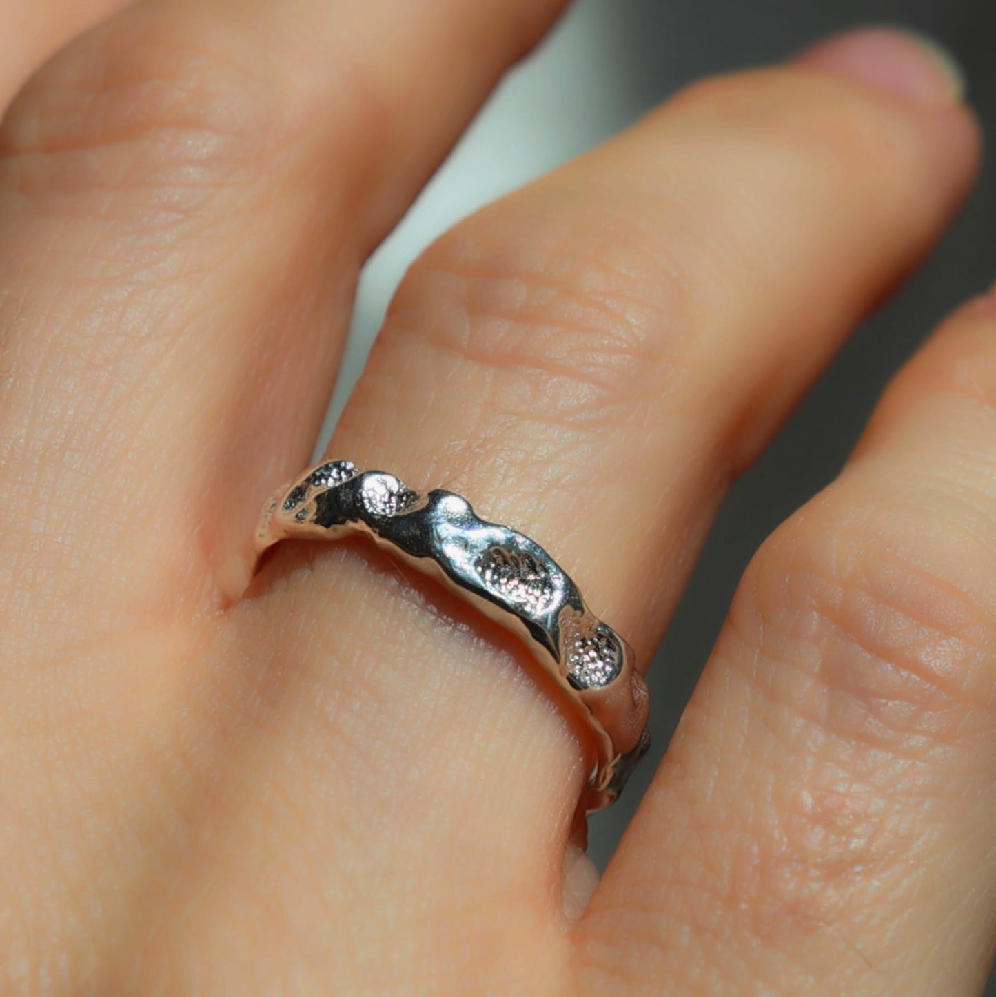 Imperfect Molten Ring - Silver