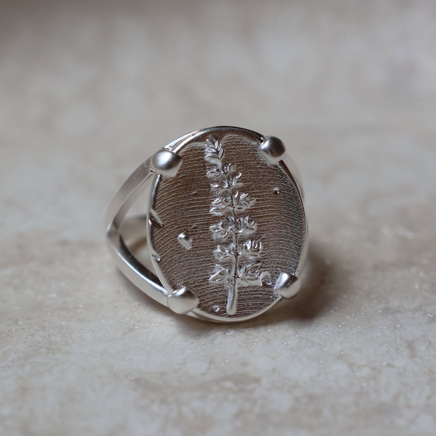 Lupine Coin Ring - Silver