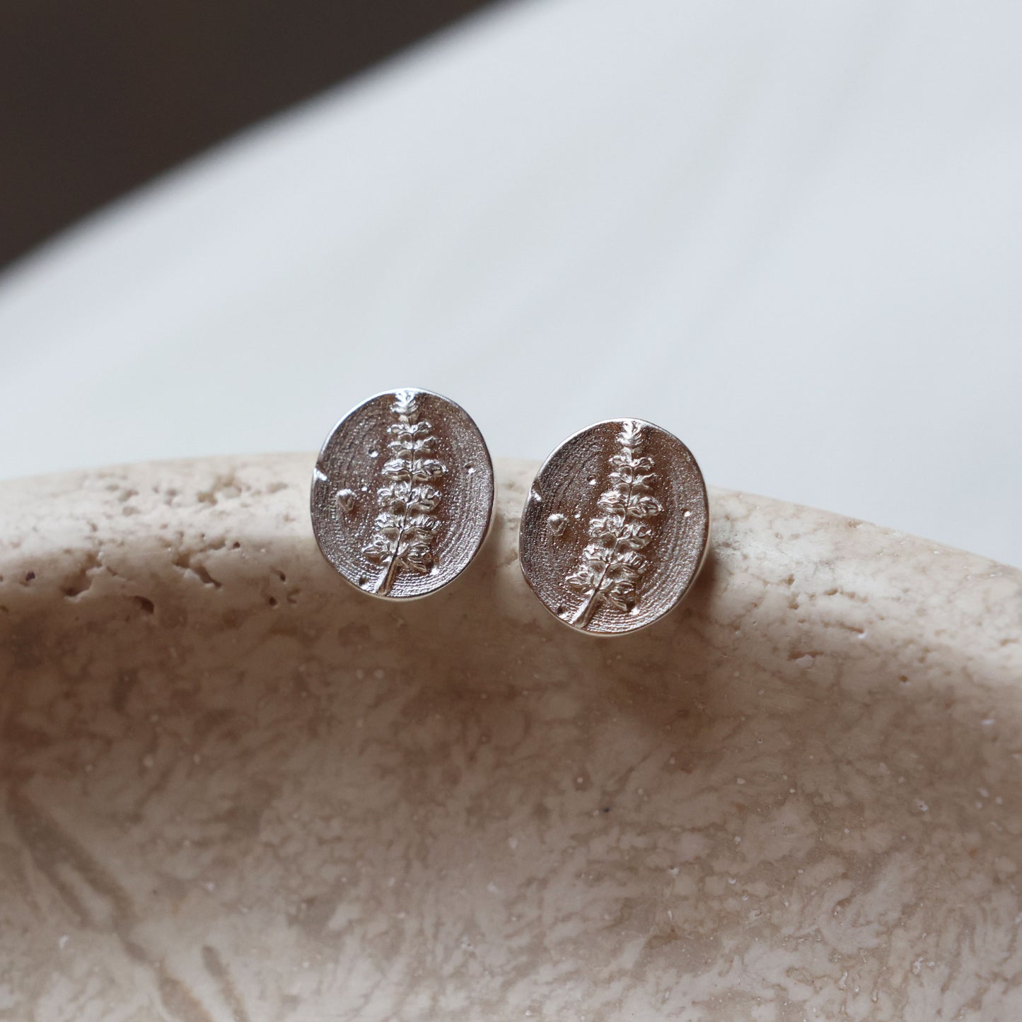 Lupine Coin Earrings - Silver