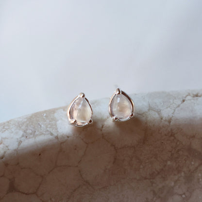 Pear Moonstone Studs