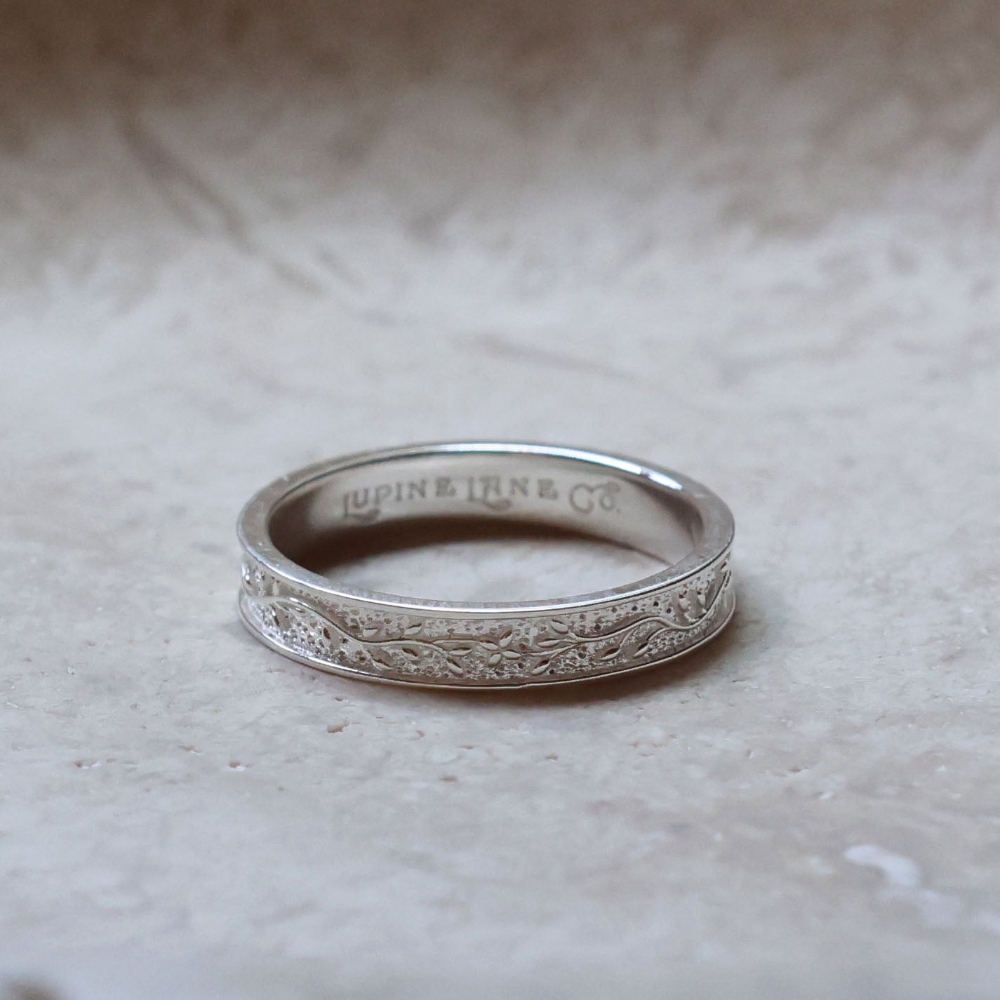 Embossed Vine Ring - Silver