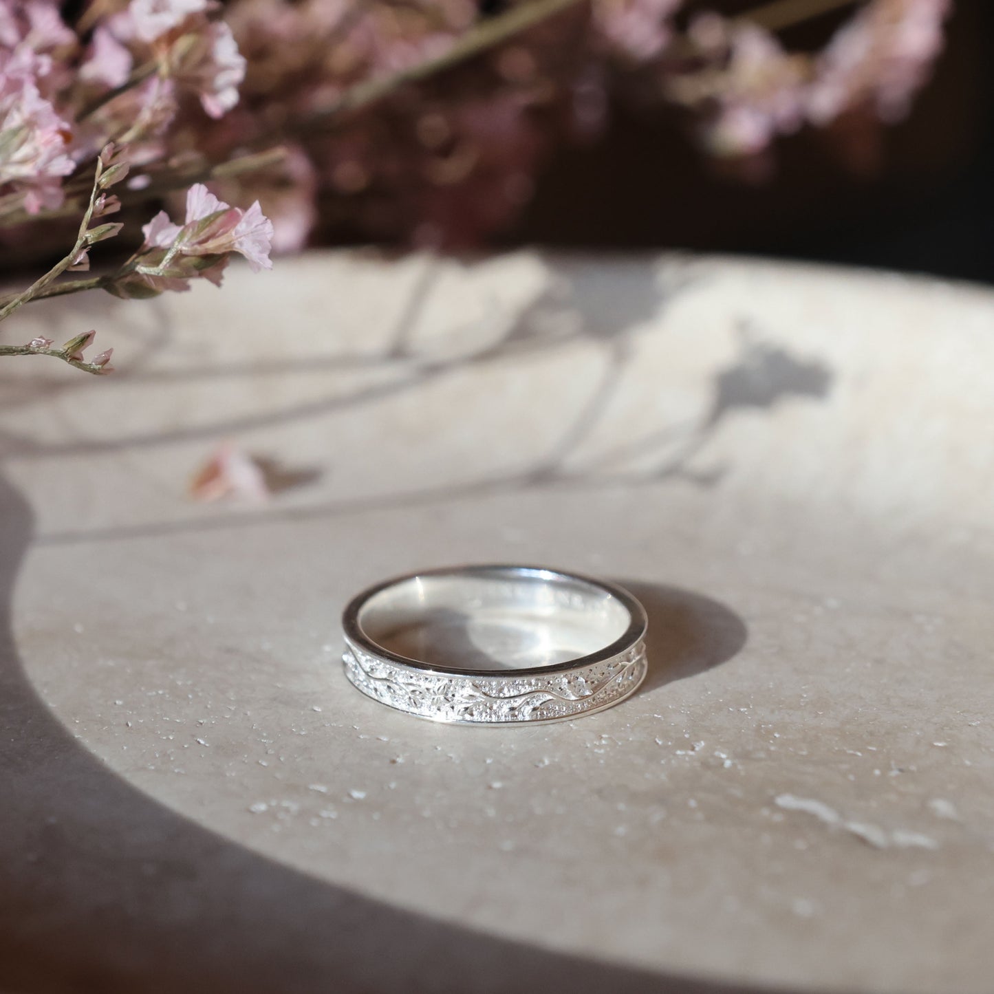 Embossed Vine Ring - Silver